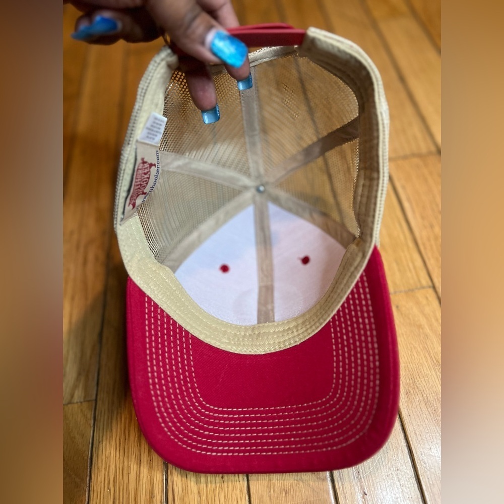 Southern Hook BEER Trucker Hat Cap SnapBack Red Tan Beer Can Logo - Picture 5 of 6